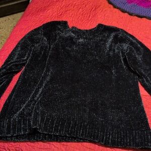 Navy Blue Chenille Sweater